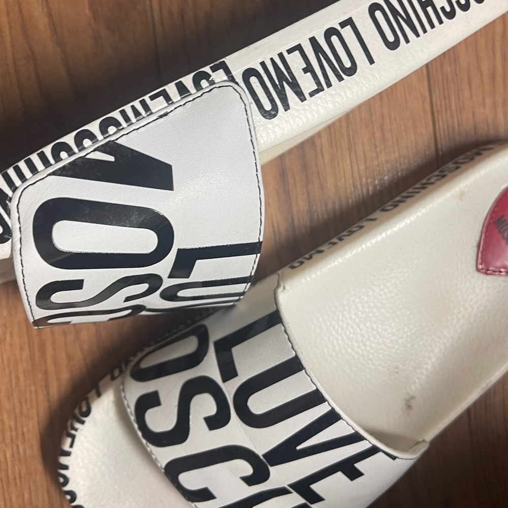 Love Moschino Slides White & Black